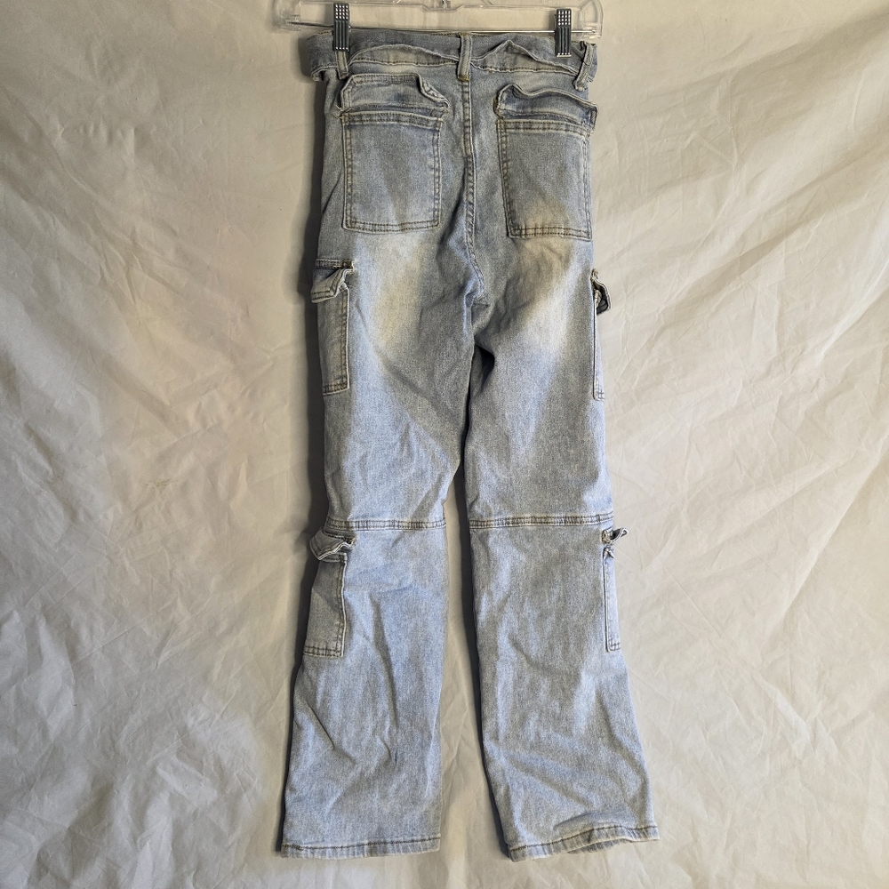 Celebrity Ace Light Blue Cargo Women Jeans - Picture 6 of 9